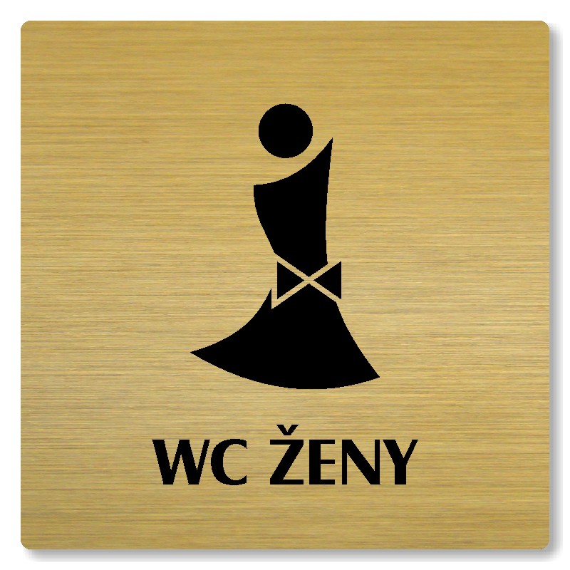 WC ženy, 80x80mm, zlatá, Nevada